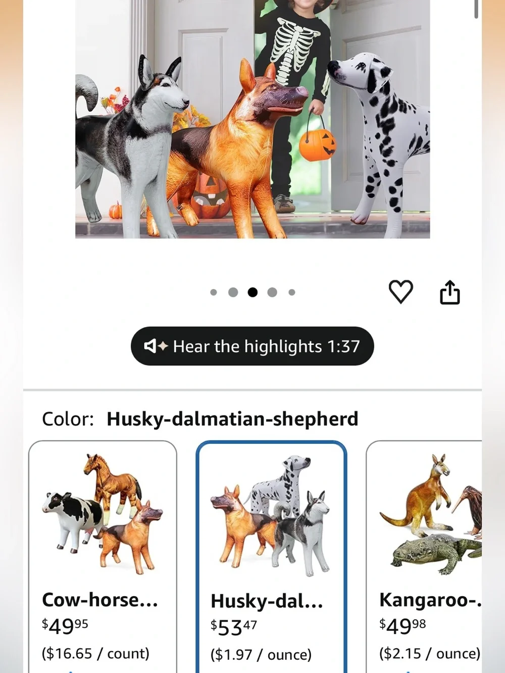 Inflatables 3 Husky Dalmatian Shepherd 30